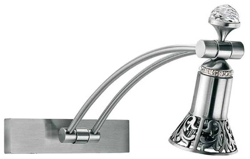 Casa Padrino Luxus Barock Kristall LED Wandleuchte / Leseleuchte Silber H. 35 cm