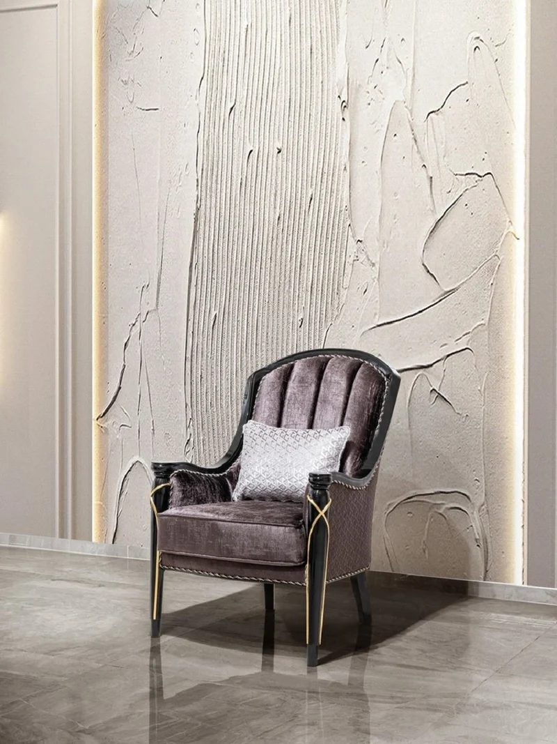Casa Padrino Luxus Barock Wohnzimmer Möbel Set Lila / Schwarz / Gold