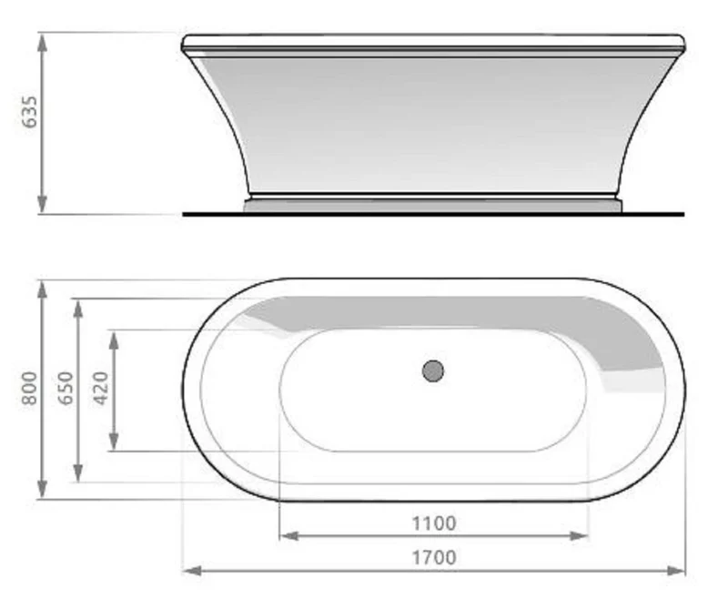 Casa Padrino Jugendstil Badewanne Schwarz 170 cm - Freistehende Retro Stil Badewanne