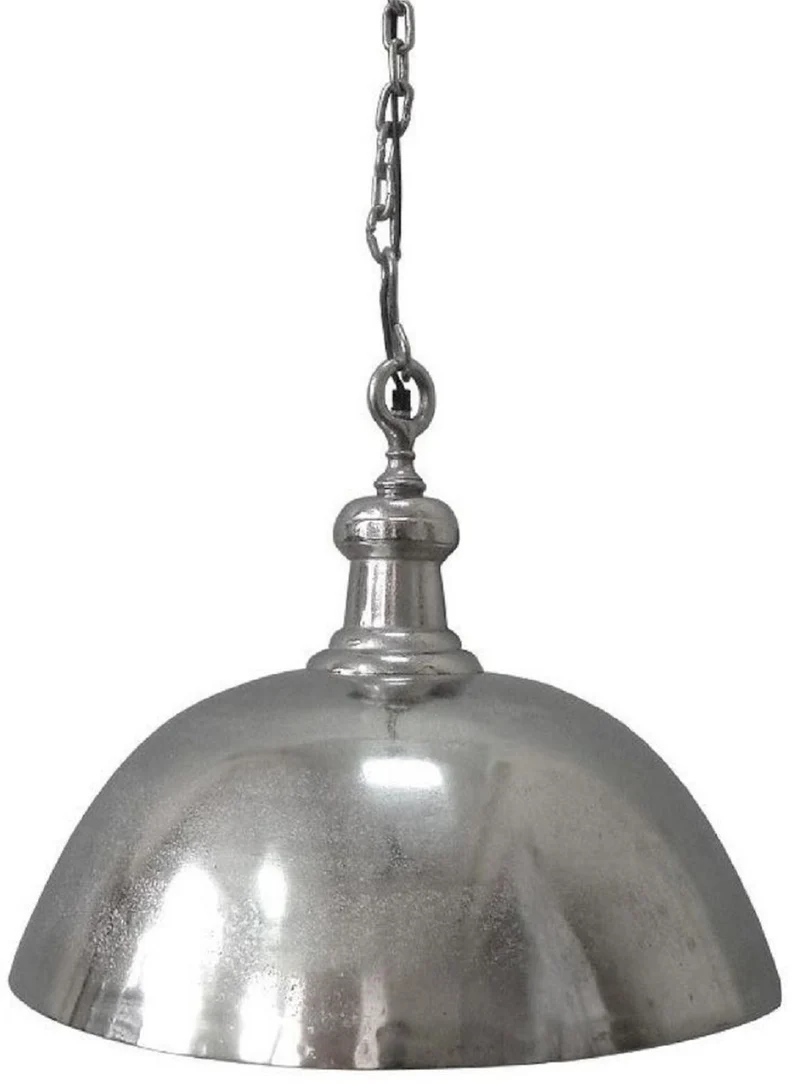 Casa Padrino Industrie Stil Metall Hängeleuchte Silber Ø 50 x H. 42 cm