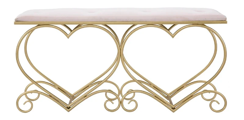 Casa Padrino Luxus Sitzbank Rosa / Gold 105 cm - Wohnzimmer & Schlafzimmer Möbel