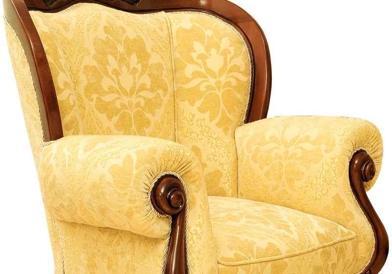 Casa Padrino Luxus Barock Sessel Gelb / Braun - Barockstil Wohnzimmer Möbel