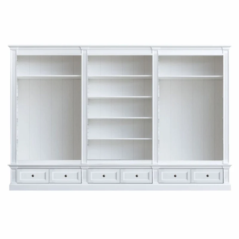 Casa Padrino Landhausstil Schlafzimmer Schrank Weiß 340 cm - Landhausstil Schlafzimmer Möbel