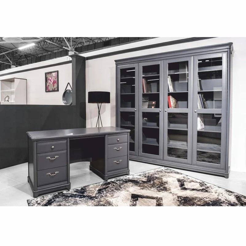 Casa Padrino Landhausstil Schreibtisch Grau 155,8 cm - Landhausstil Büro Möbel