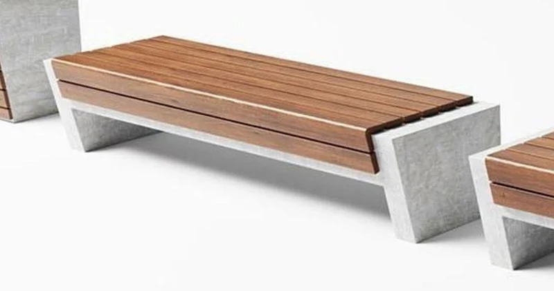 Casa Padrino Parkbank - Stadtbank Braun / Grau 200 cm - Outdoor & Park Möbel