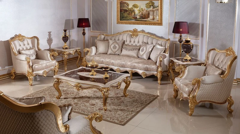 Casa Padrino Luxus Barock Sessel Silber / Braun / Gold 112 cm