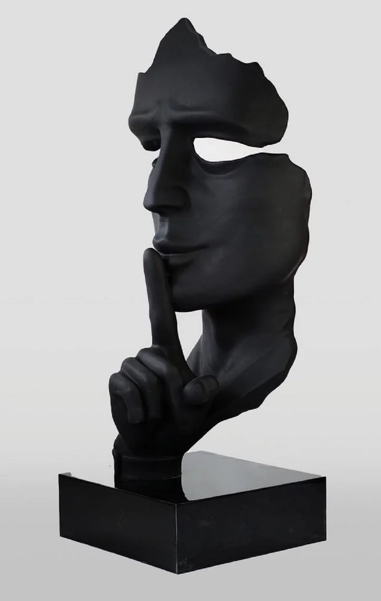 Casa Padrino XXL Deko Skulptur Matt Schwarz / Schwarz H. 190 cm