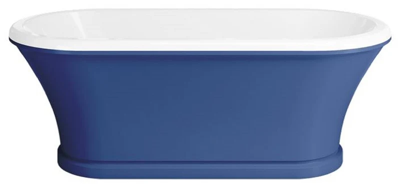 Casa Padrino Jugendstil Badewanne Blau / Weiß 170 cm - Freistehende Retro Stil Badewanne