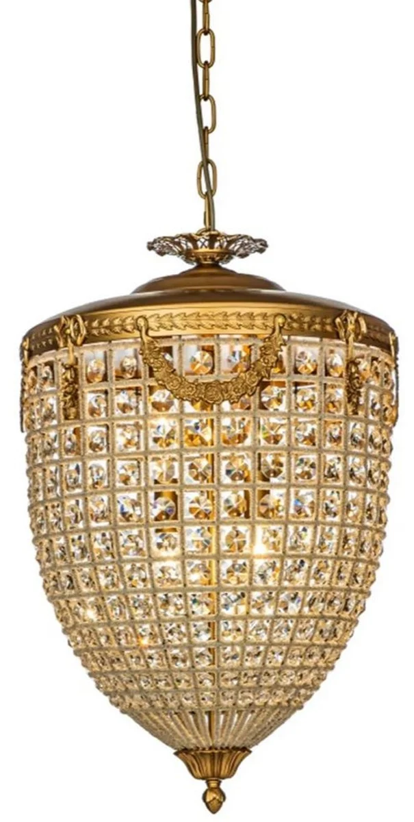 Casa Padrino Barock Kristall Kronleuchter Gold Ø 60 x H. 85 cm - Barock Leuchten