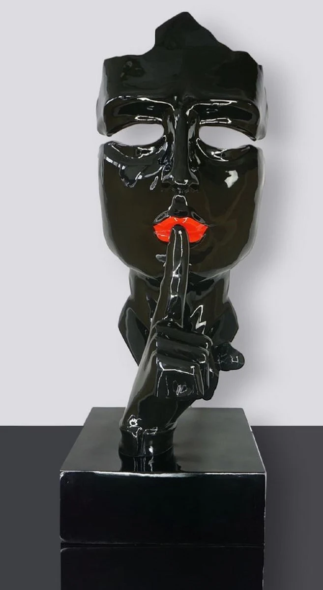 Casa Padrino XXL Deko Skulptur Schwarz / Rot H. 190 cm