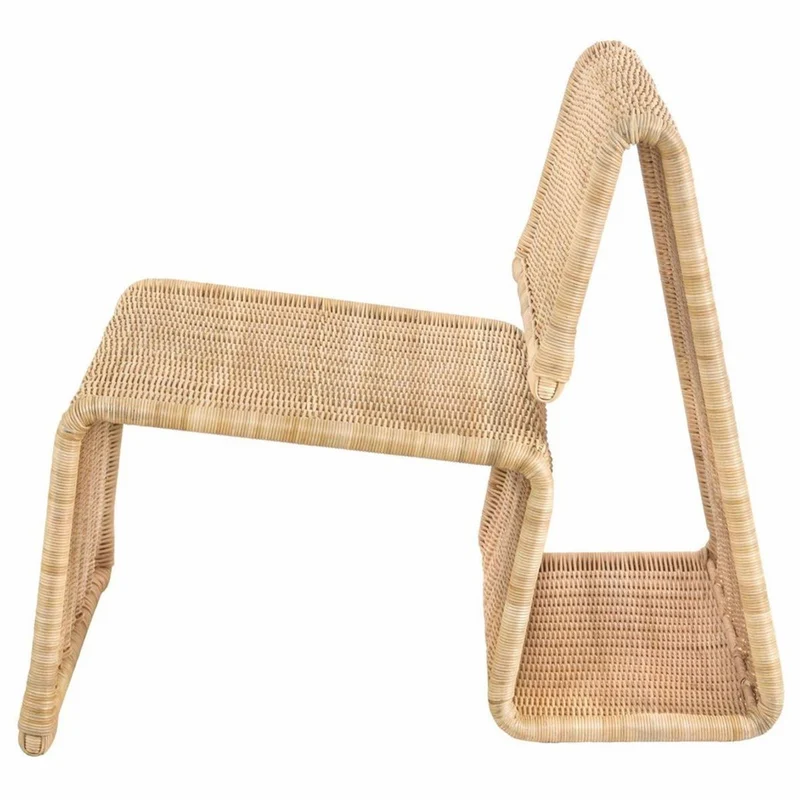 Casa Padrino Luxus Rattan Sessel Naturfarben - Rattan Wohnzimmer Möbel