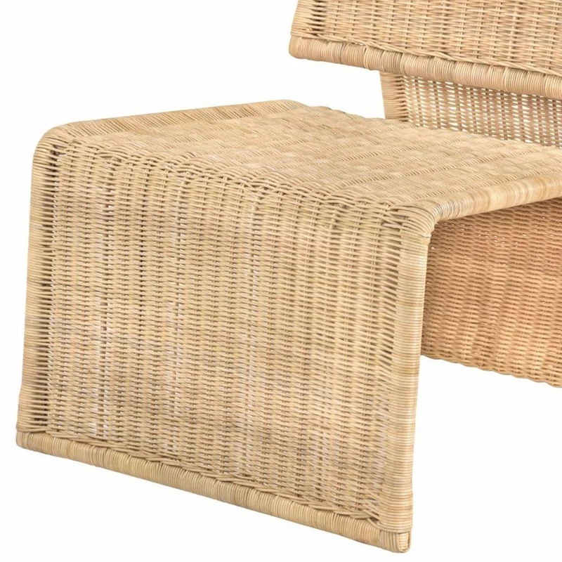 Casa Padrino Luxus Rattan Sessel Naturfarben - Rattan Wohnzimmer Möbel