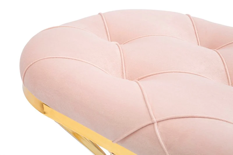Casa Padrino Luxus Sitzbank Rosa / Gold 91 cm - Luxus Interior