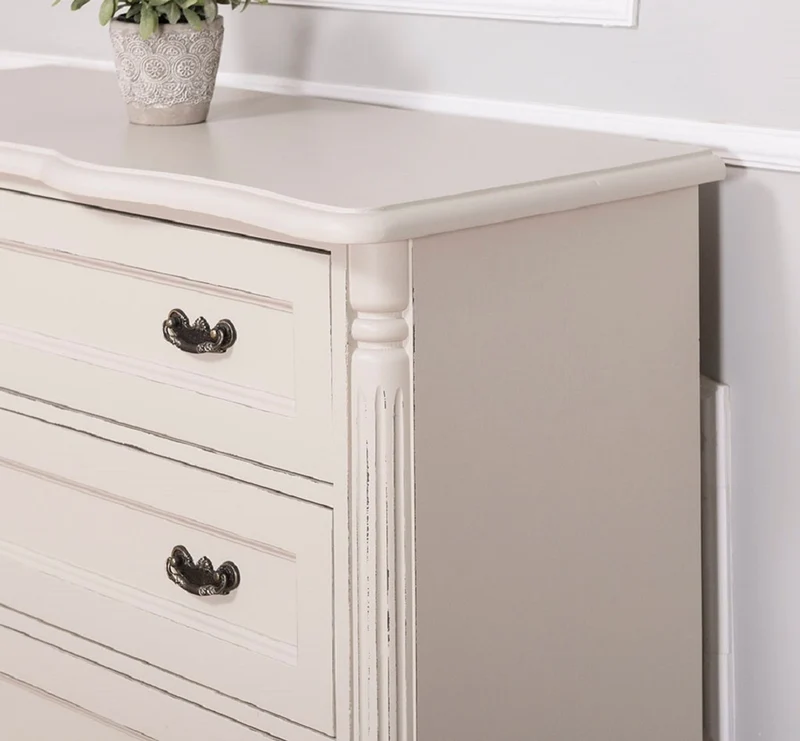 Casa Padrino Barock Landhausstil Kommode mit 3 Schubladen Antik Hellgrau 110 cm