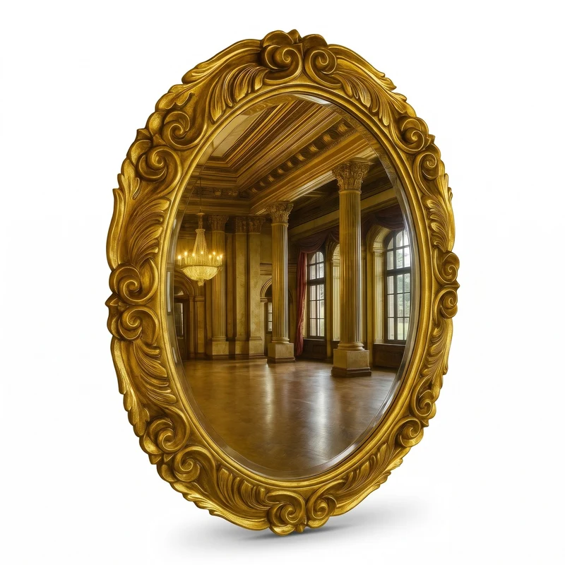 Casa Padrino Barock Spiegel Gold H. 90 cm - Barockstil Möbel