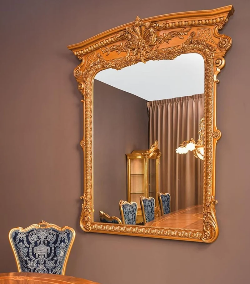 Casa Padrino Luxus Barock Spiegel Gold H. 175 cm - Prunkvoller Barockstil Wandspiegel - Made in Italy