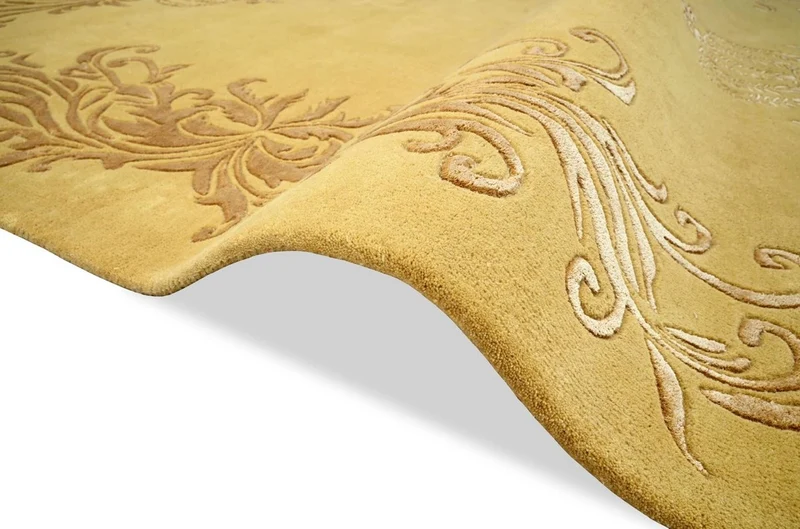 Pompöös by Casa Padrino Luxus Barock Teppich Krone von Harald Glööckler Gold 200 x 300 cm