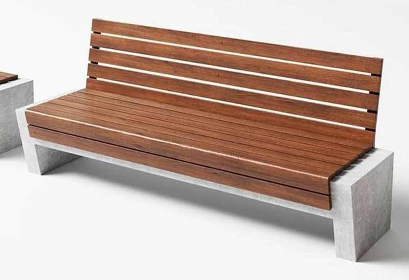 Casa Padrino Parkbank - Stadtbank mit Rückenlehne Braun / Grau 200 cm