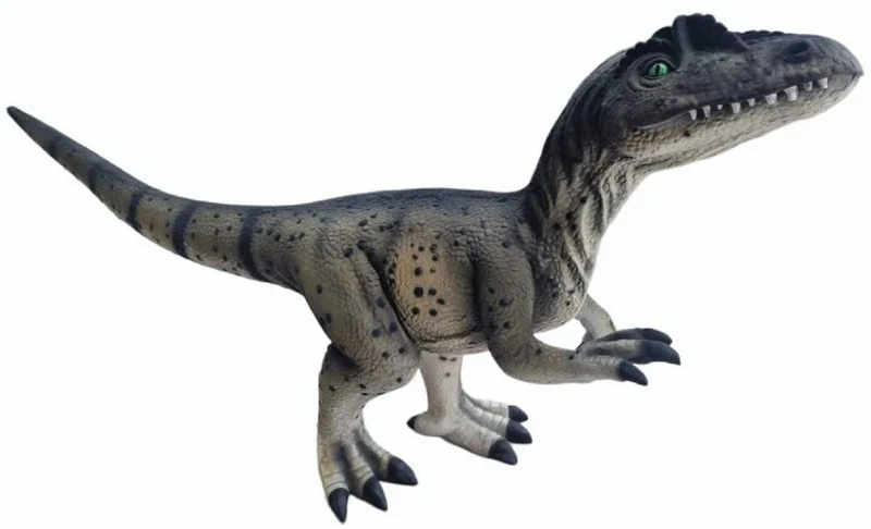 Casa Padrino XXL Garten Deko Skulptur Dinosaurier Grau / Schwarz 215 cm