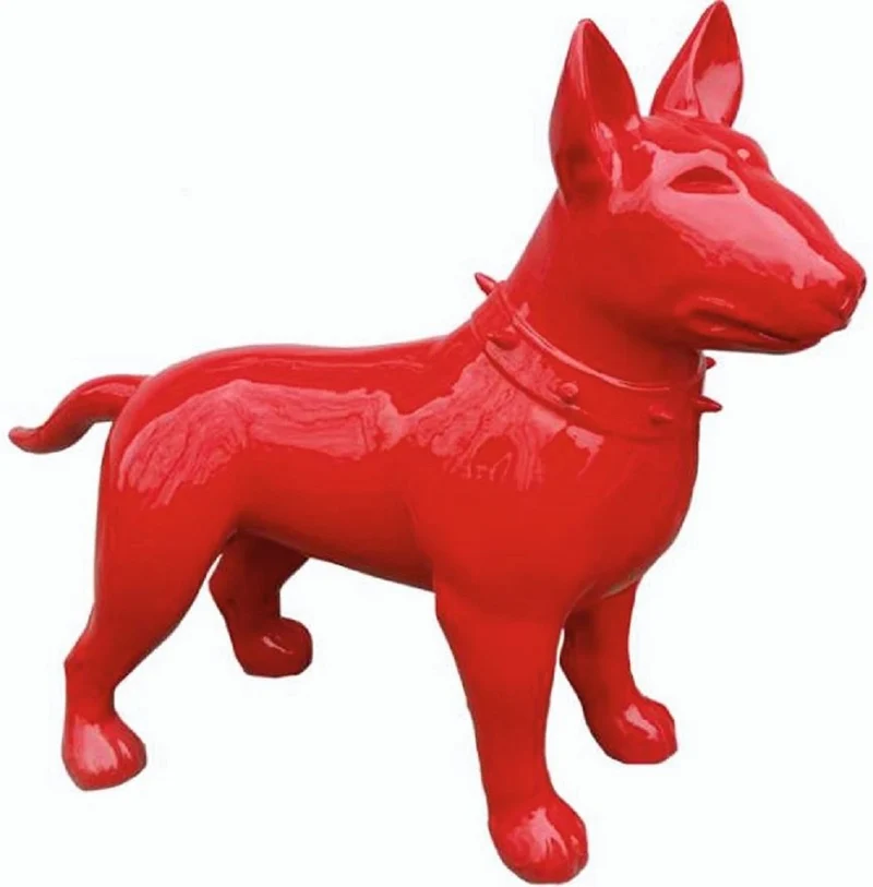 Casa Padrino XXL Deko Figur Hund Rot 116 cm - Garten Deko Skulptur