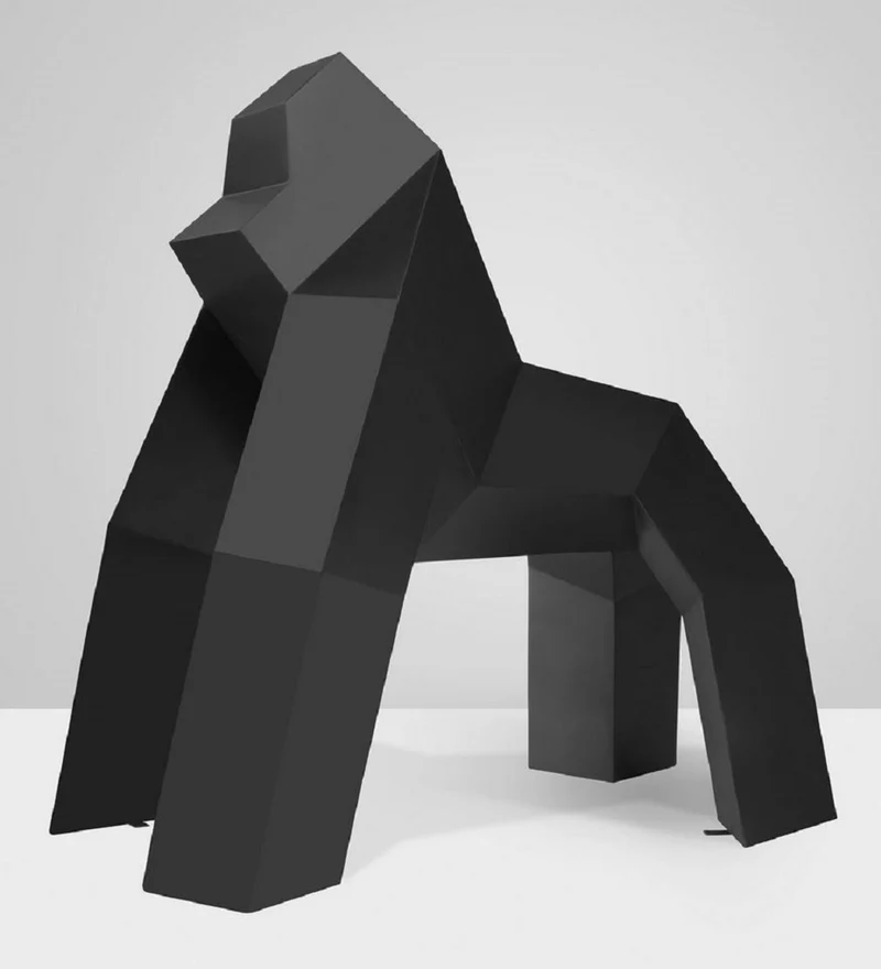 Casa Padrino XXL Deko Skulptur Gorilla Schwarz 175 x H. 170 cm