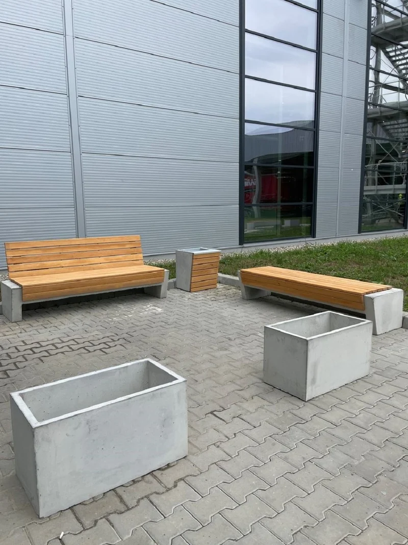 Casa Padrino Parkbank - Stadtbank Naturfarben / Grau 200 cm