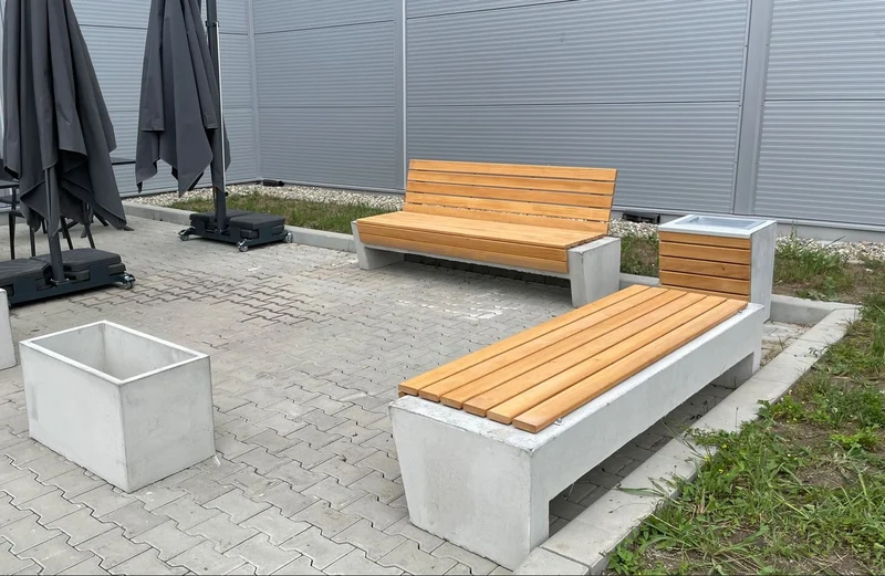 Casa Padrino Parkbank - Stadtbank Naturfarben / Grau 200 cm