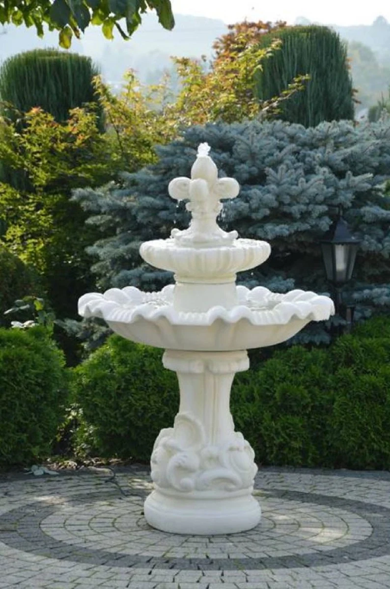 Casa Padrino Barock Springbrunnen Weiß Ø 100 x H. 146 cm