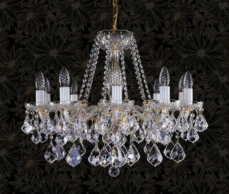 Casa Padrino Luxus Barock Kronleuchter mit böhmischen Kristallglas Gold Ø 60 cm