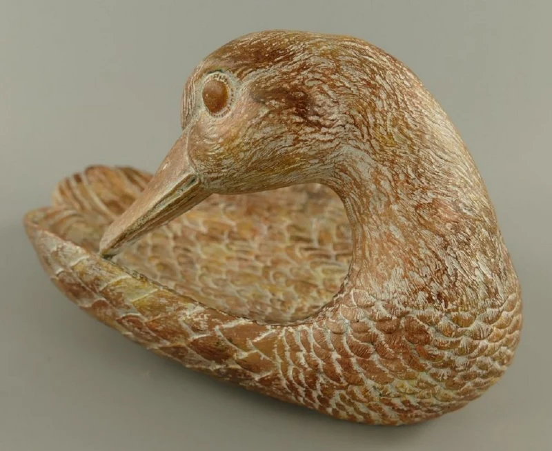 Casa Padrino Deko Holz Schale Schwan Braun 38 cm - Küchen & Tisch Dekoration