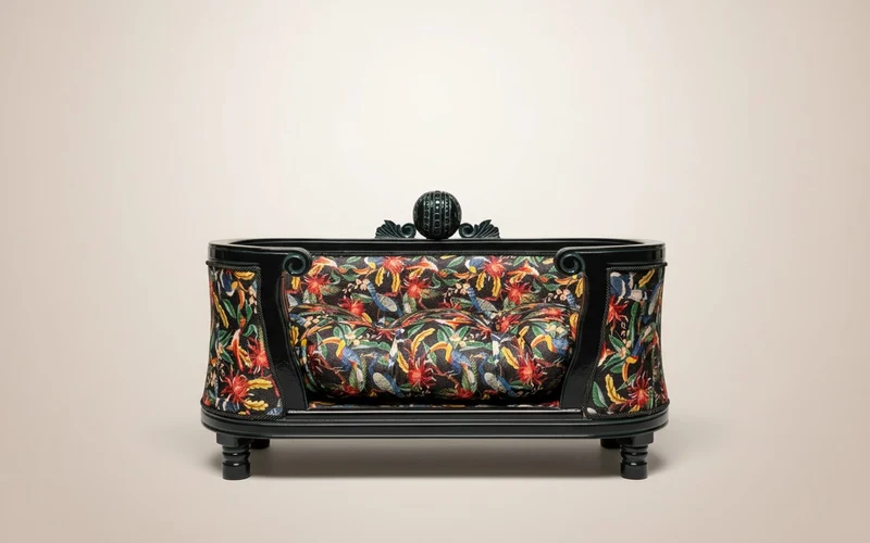 Pompöös by Casa Padrino Luxus Barock Hunde & Katzenbett Bunt / Schwarz