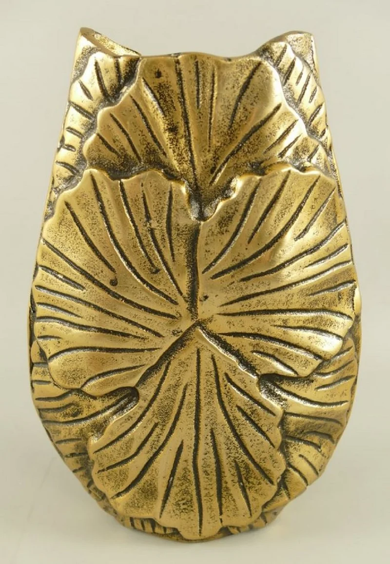 Casa Padrino Deko Vase Bronze H. 27 cm - Aluminium Blumenvase - Deko Accessoires