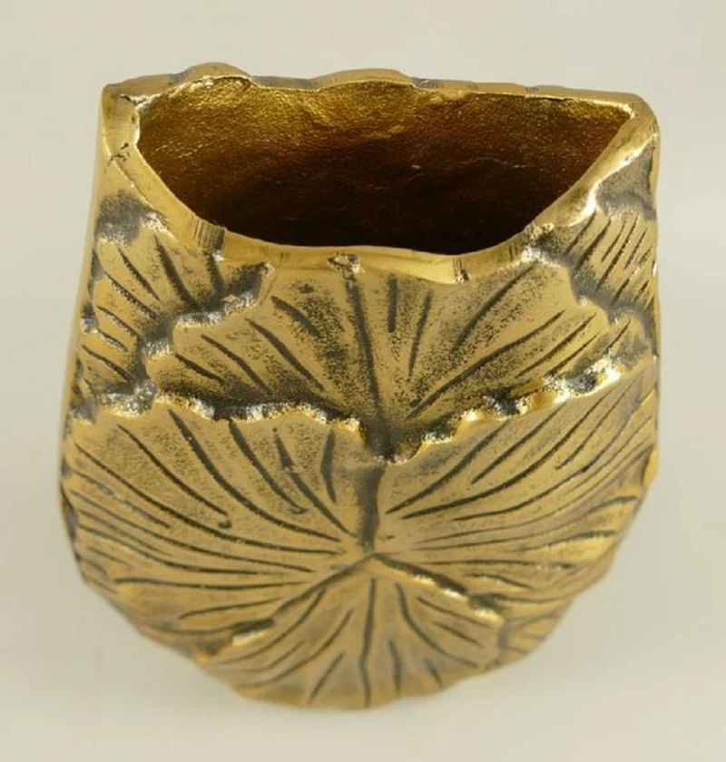 Casa Padrino Deko Vase Bronze H. 27 cm - Aluminium Blumenvase - Deko Accessoires