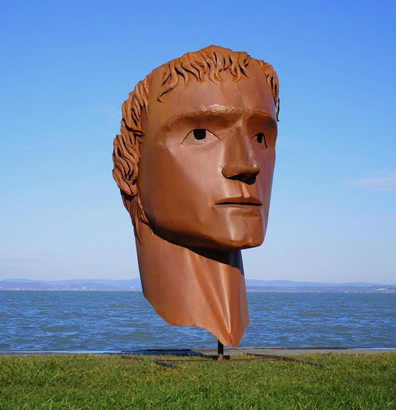 Casa Padrino XXL Stahl Garten Deko Skulptur Kopf Rost H. 213 cm