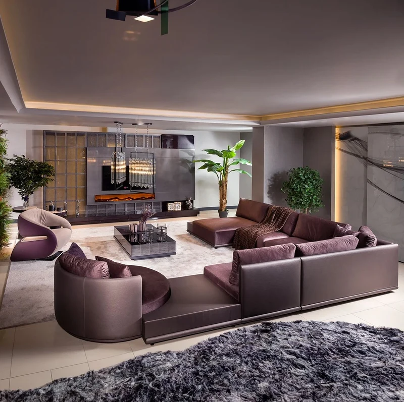 Casa Padrino Luxus Sessel Beige / Lila / Schwarz 80 x 90 x H. 80 cm