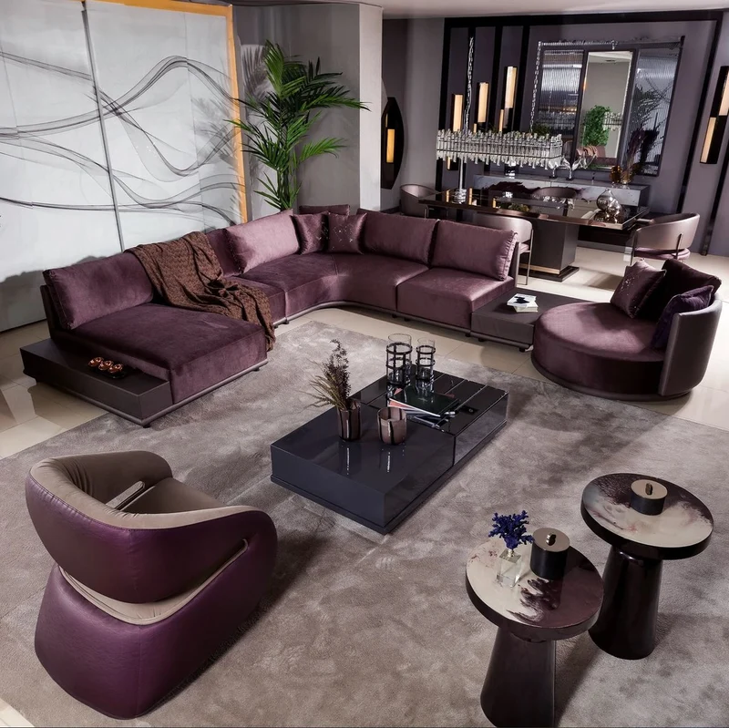 Casa Padrino Luxus Sessel Beige / Lila / Schwarz 80 x 90 x H. 80 cm