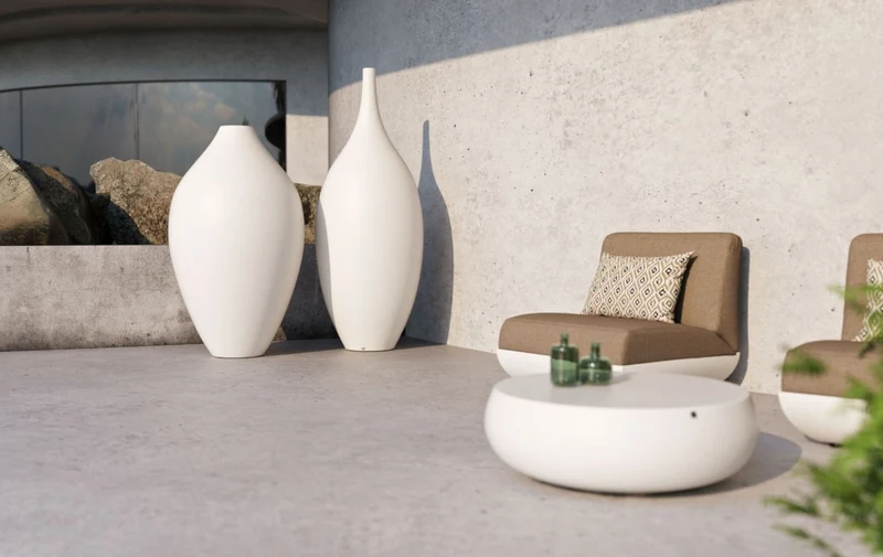 Casa Padrino Luxus Deko Blumentopf Matt Weiß Ø 91 x H. 155 cm - Garten Deko