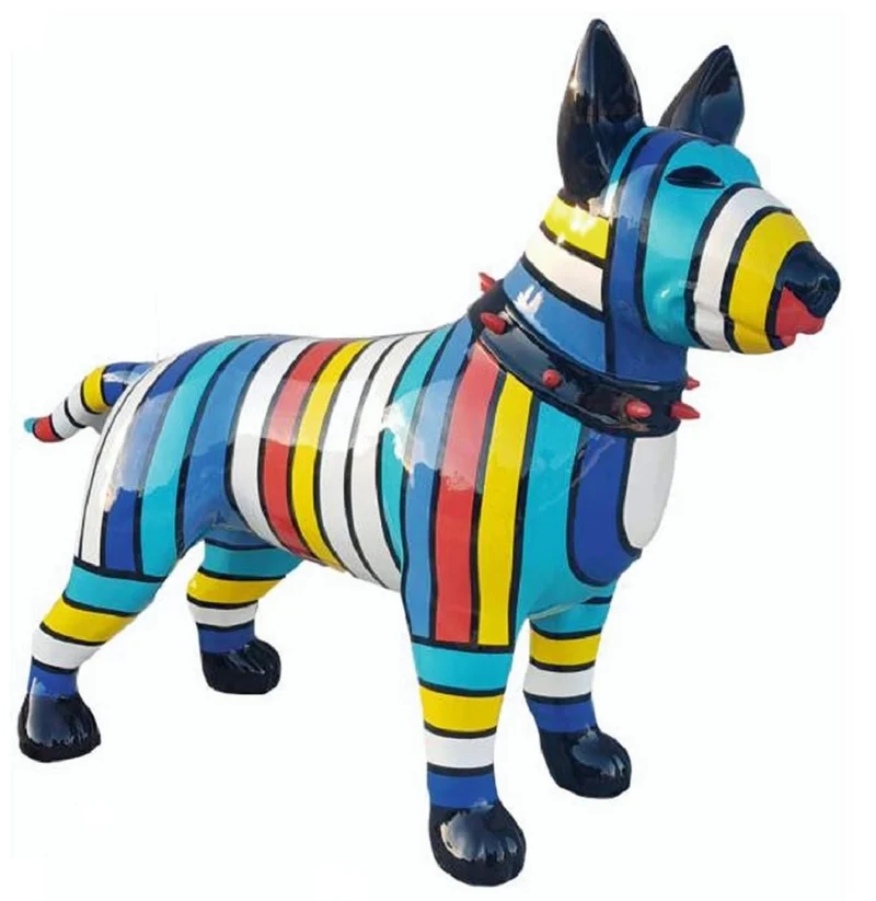 Casa Padrino XXL Deko Figur Hund Bunt 116 cm - Garten Deko Skulptur