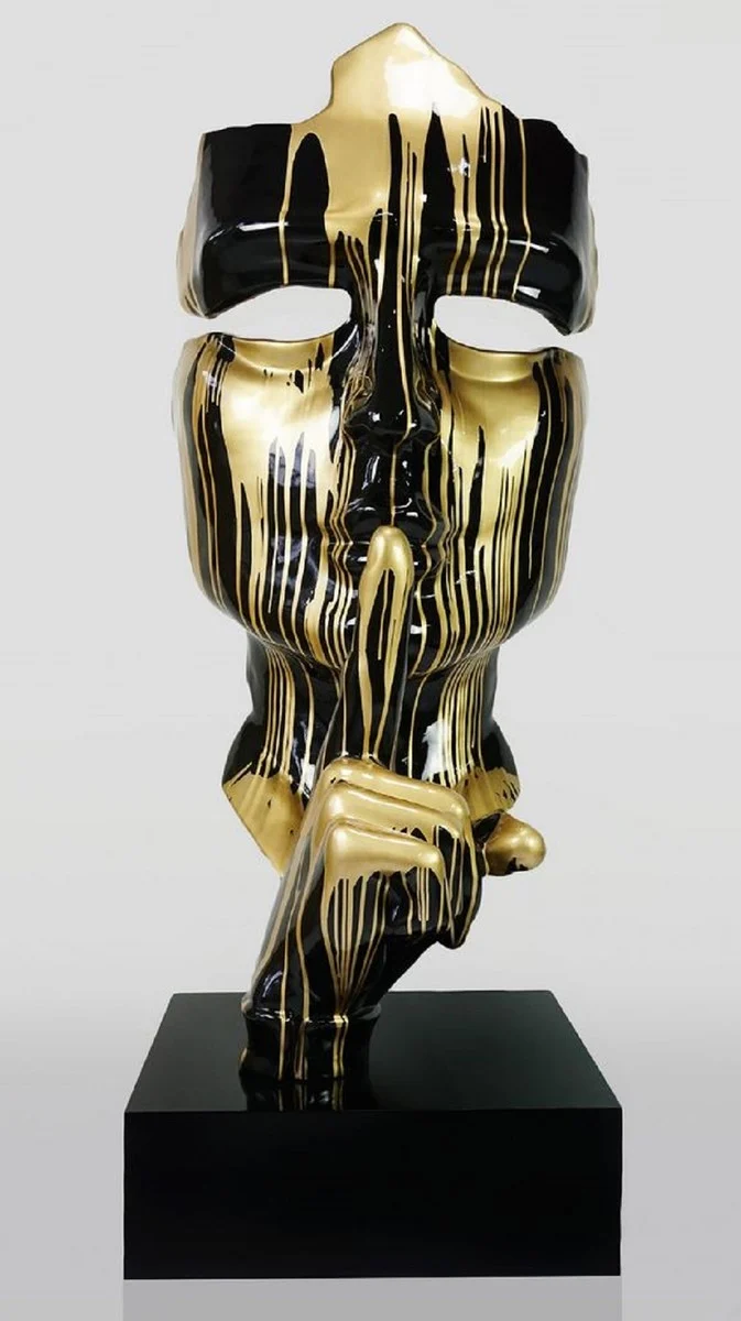 Casa Padrino XXL Deko Skulptur Schwarz / Gold H. 190 cm