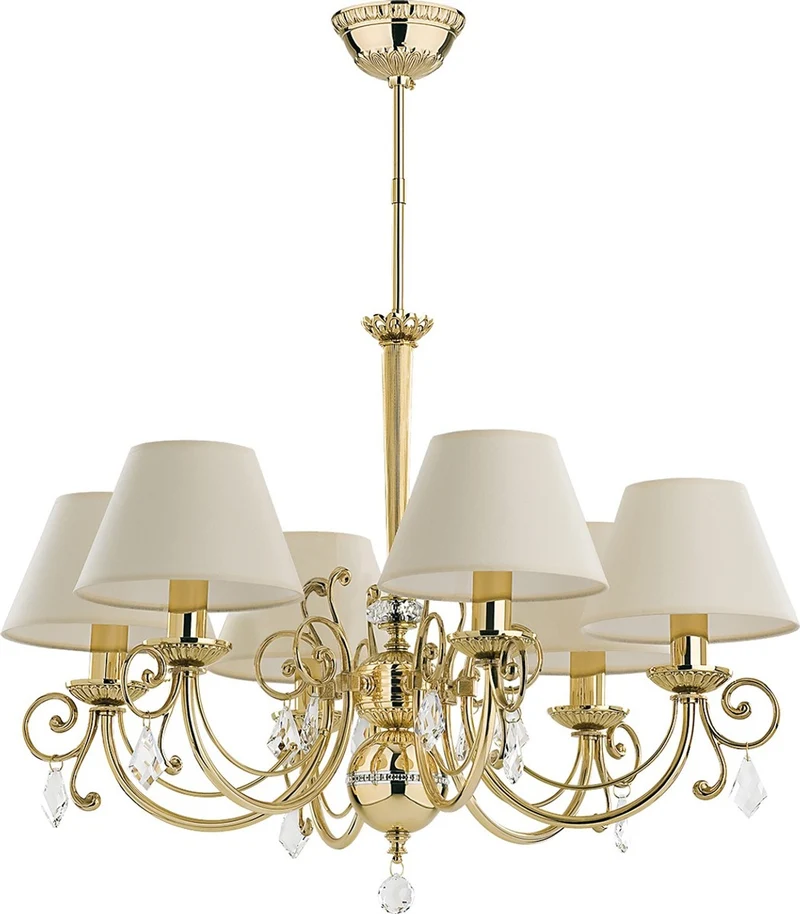 Casa Padrino Luxus Barock Kristall Kronleuchter Gold / Creme Ø 73 cm