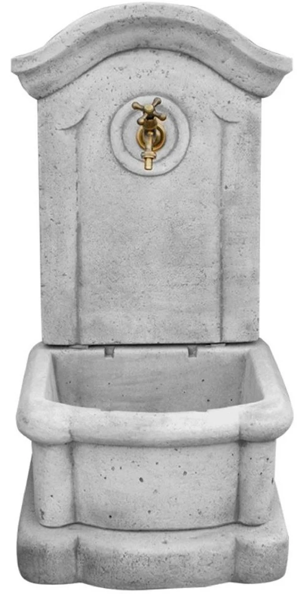 Casa Padrino Jugendstil Wandbrunnen Grau / Antik Messing H. 100 cm