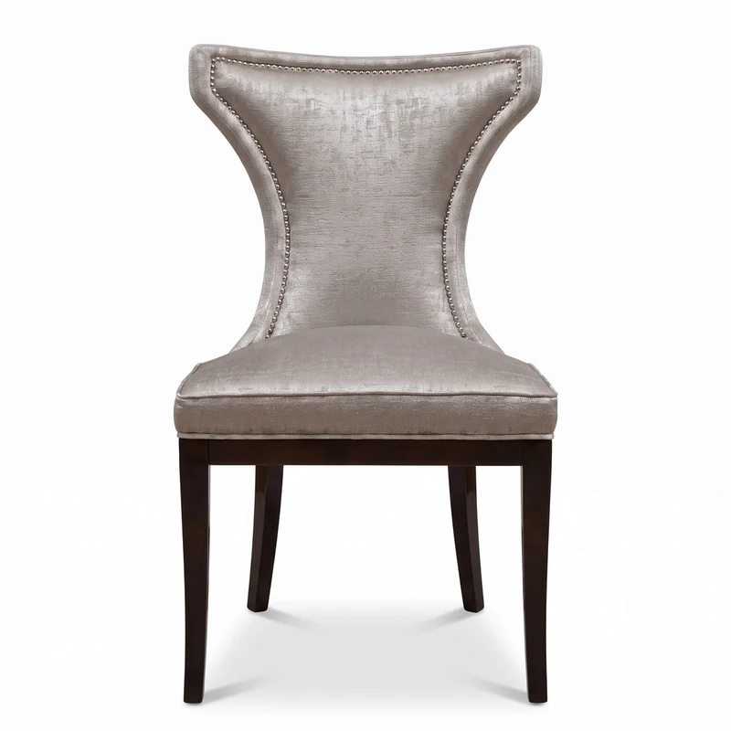 Casa Padrino Luxus Art Deco Esszimmer Stuhl Silber / Dunkelbraun