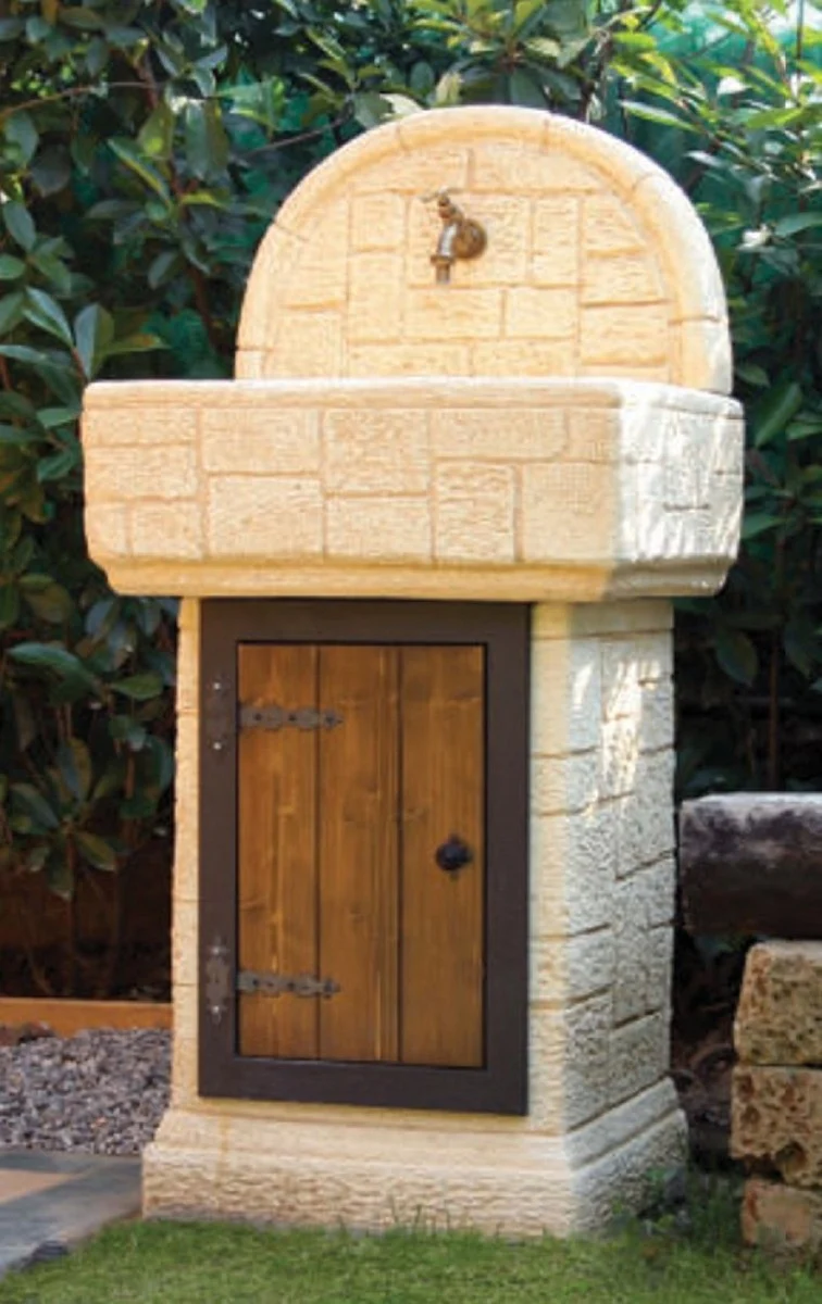 Casa Padrino Jugendstil Gartenspüle Sandfarben H. 120 cm