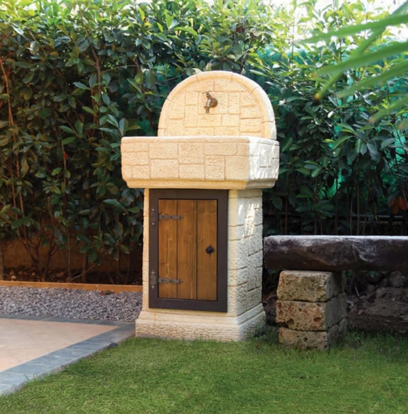 Casa Padrino Jugendstil Gartenspüle Sandfarben H. 120 cm