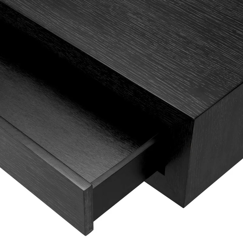 Casa Padrino Luxus Couchtisch mit 4 Schubladen Schwarzgrau 140 cm