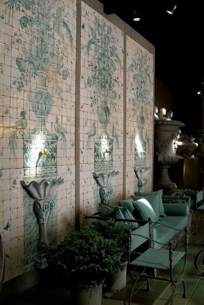 Casa Padrino Luxus Jugendstil Schmiedeeisen Gartenstuhl mit Armlehnen Grau / Grün H. 80 cm