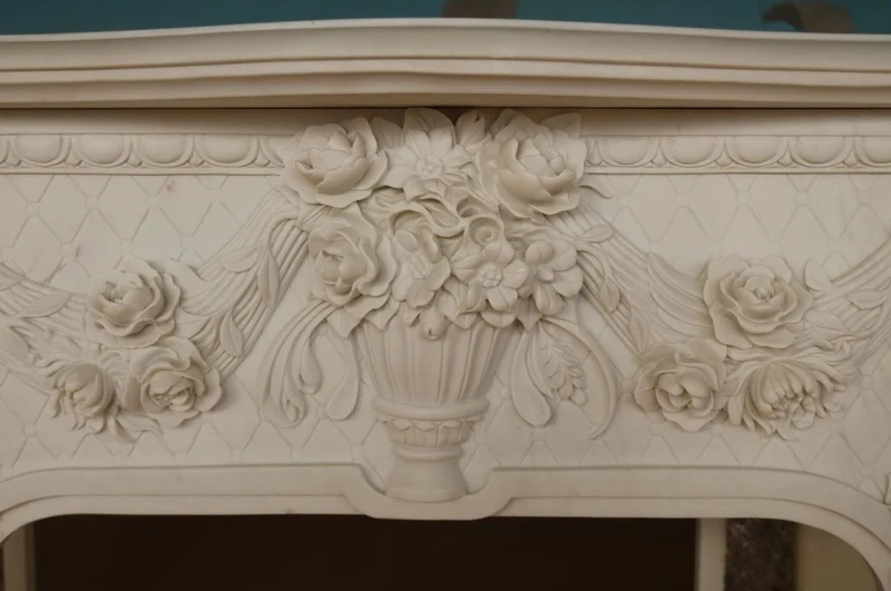 Casa Padrino Luxus Barock Marmor Kaminumrandung Weiß 190 x H. 142 cm