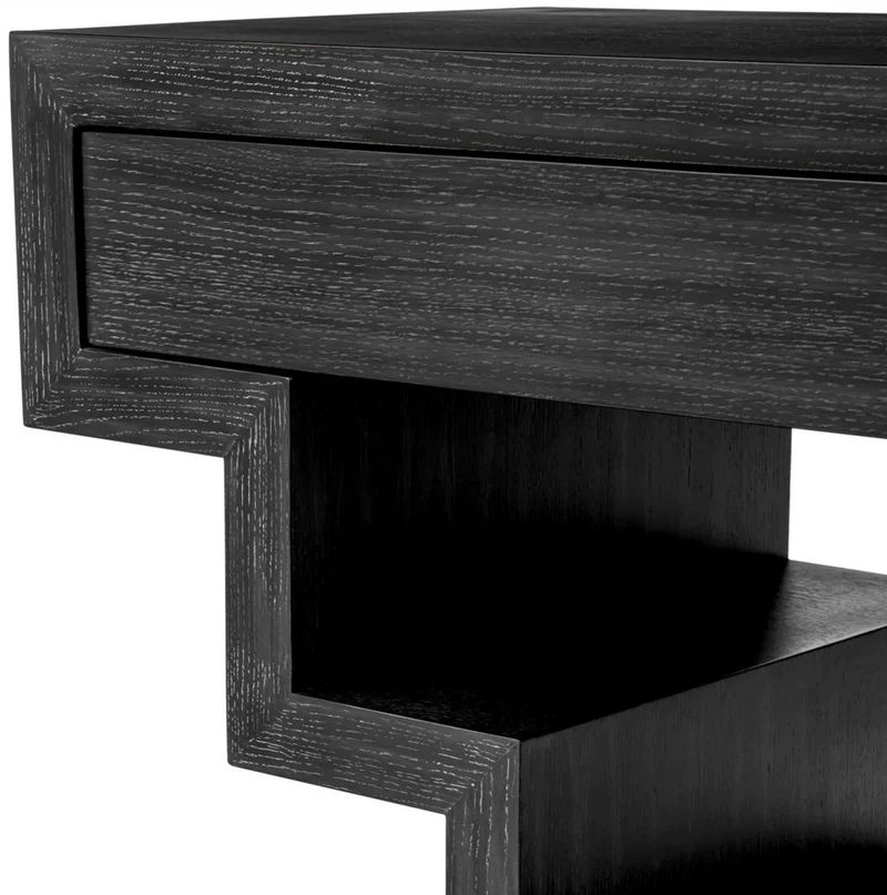 Casa Padrino Luxus Konsole Schwarzgrau 180 x 50 x H. 77 cm - Rechteckiger Konsolentisch mit 2 Schubladen - Wohnzimmer Möbel - Hotel Möbel - Luxus Möbel - Luxus Einrichtung