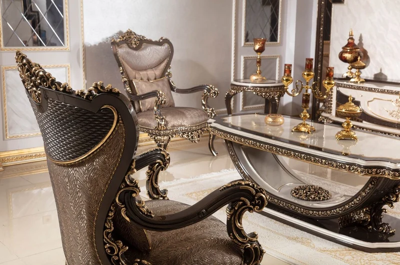 Casa Padrino Luxus Barock Beistelltisch Creme / Dunkelbraun / Gold