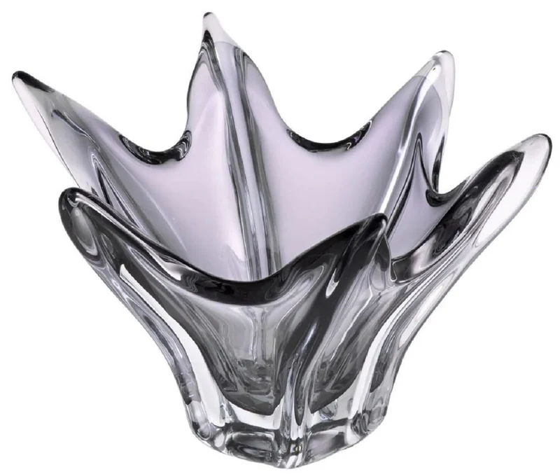Casa Padrino Luxus Glas Schüssel Grau Ø 36,5 x H. 22,5 cm - Deko Schale aus mundgeblasenem Glas - Deko Accessoires - Luxus Qualität